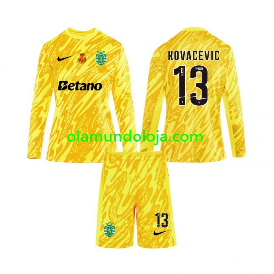 Camisola Sporting CP Kovacevic 13 Guarda-redes Criança Equipamento Terceiro 2024-2025 Manga Comprida